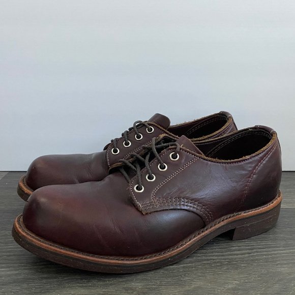 L.L. Bean Other - LL Bean Chippewa Oxford Work Shoe Katahin Mahogany Leather Vibram Size 8.5 EE
